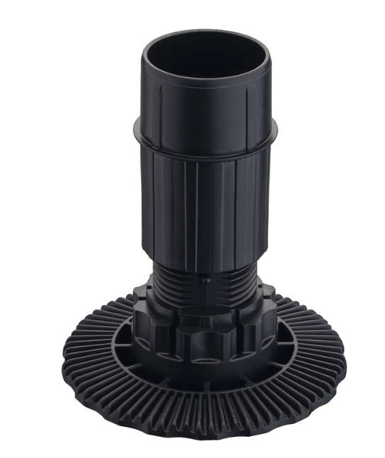 ADJUSTABLE FOOT AXLE 100mm PL. BLACK 637.76.353 COMP.