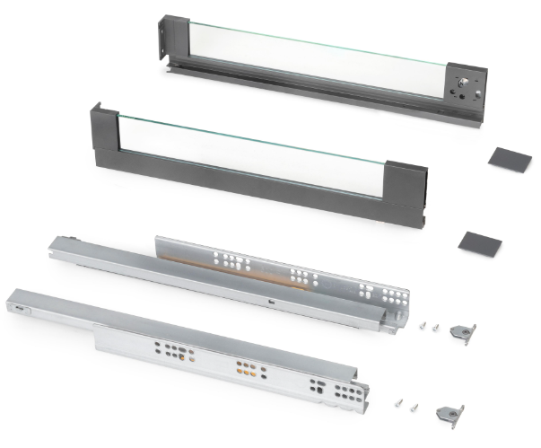 VERTEX GLASS DRAWER 40KG 131 500 ANTHRACITE 3130335