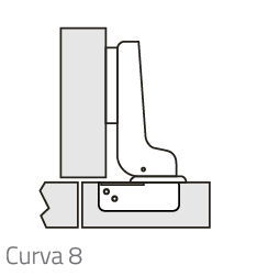 DOBRADIÇA QUICK DTC C/AMORT. CURVA 8 1N1504XXX08