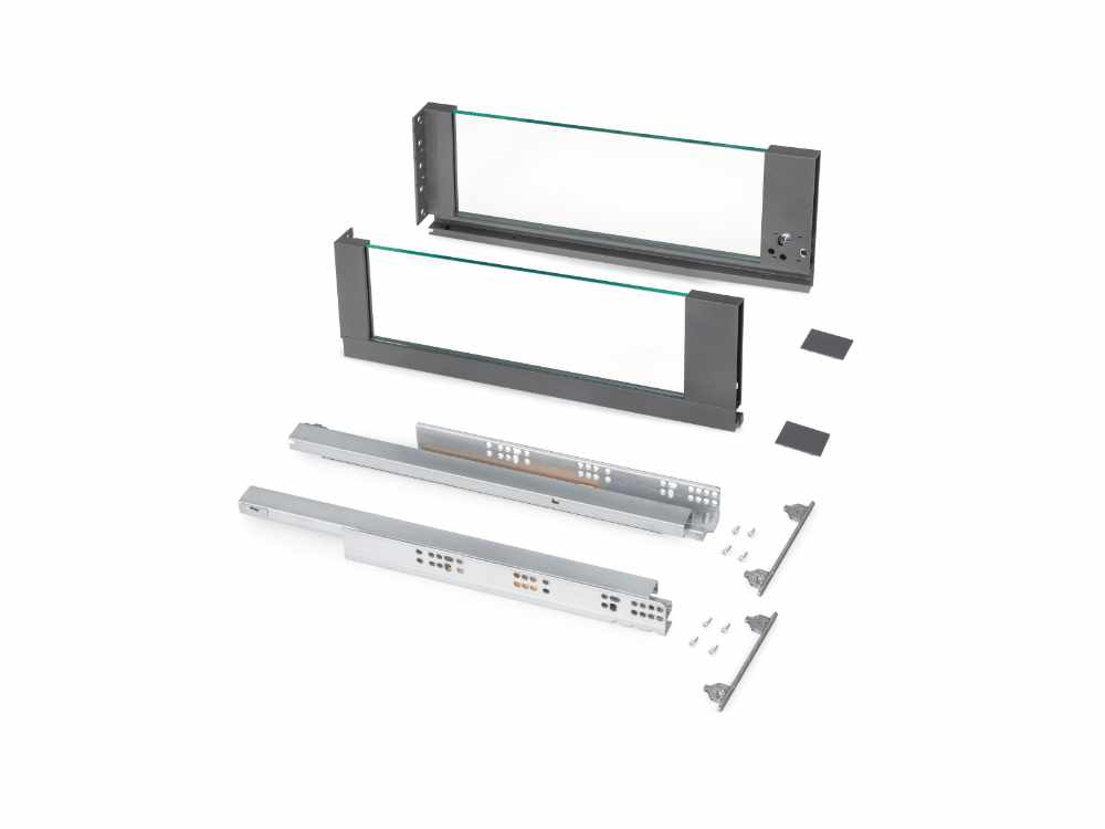 VERTEX GLASS DRAWER 40KG 178 450 ANTHRACITE 3130435