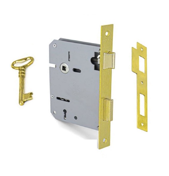 LOCK 716x60 T/BRASS C/RECESSED