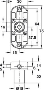 FECHADURA SYMO PICCOLO-NOVA 15MM- DESENHO TÉCNICO