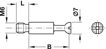 Minifix M6 com rosca