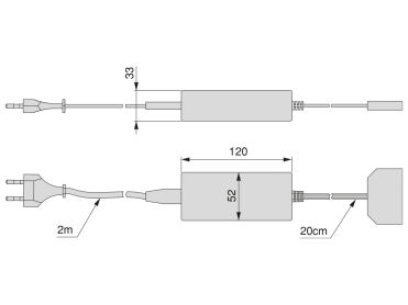 Transformador 24V com cabo de ligação para sistema Lynx