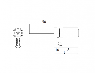 Cilindro TE5 com perfil europeu regulável