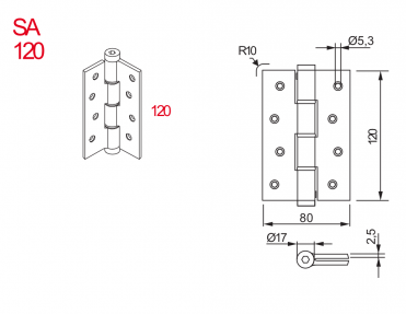 Dobradiça simples SA- SA120