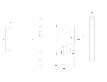 Fechaduras p/ portas de correr IN.20.922