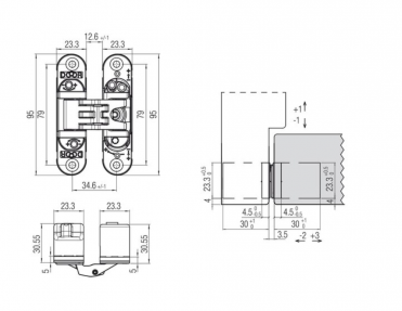 Dobradiça invisível K6200