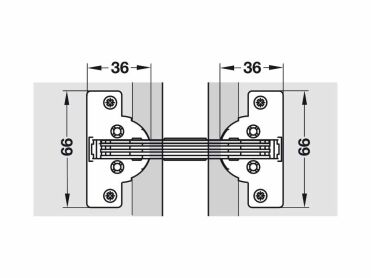 Dobradiça GS 45 1/2 Esquadria- 2 copos