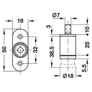 FECHADURA DE PRESSIONAR- desenho técnico