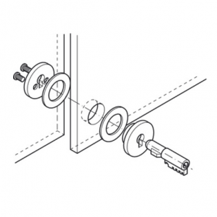 FECHADURA CILÍNDRICA P/ PORTAS DE VIDRO- DESENHO TÉCNICO